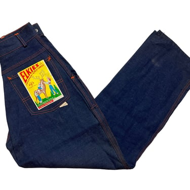 New Old Stock ~ Vintage 1950s Women's ELKIES Side-Zip Jeans ~ measure 22.5 Waist ~ Western ~ High Waisted ~ 