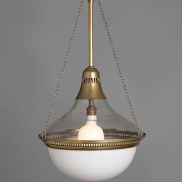 Two Part AEG Pendant with Brass Finish