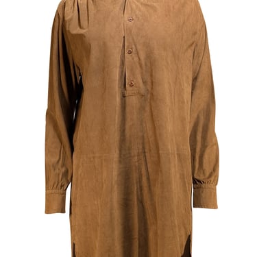 Ralph Lauren - Brown Suede Long Sleeve Shirtdress Sz 2