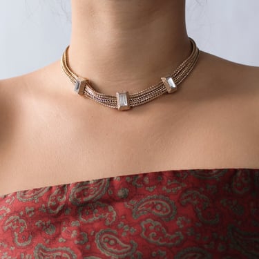 Vintage Baguette Cut Rhinestone Choker