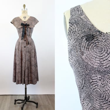 1950s SPIDERWEB print dress and cape xs | new summer 