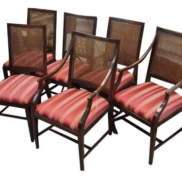 Dessin Fournir Mahogany Cane Back Dining Chairs - Set of 6 