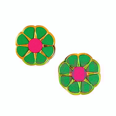 Sample Sale Kelly Green Flower Statement Studs