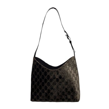 Gucci x Tom Ford Brown Velvet Shoulder Bag