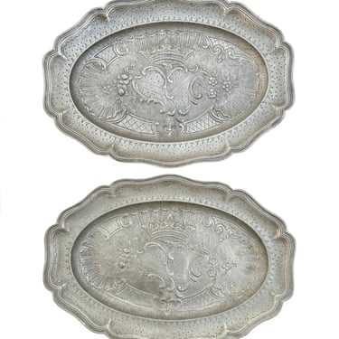 French Engraved Pewter Platters