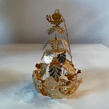 Danbury Mint Gold Christmas Ornament Woodland Tree | 1993 Gold Plated Woodland Tree Ornament | Vintage Danbury Mint Ornament 