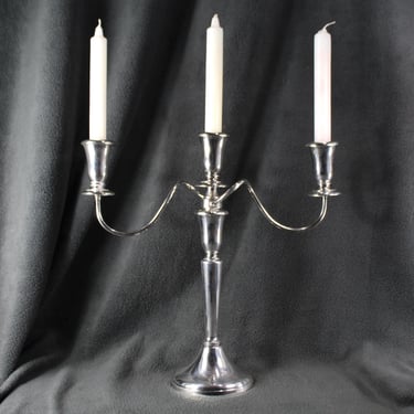 14" Vintage Sheffield Silverplate Candelabra | Silverplate Three-Candle Candlabra | Holiday Table Decor | Bixley Shop 