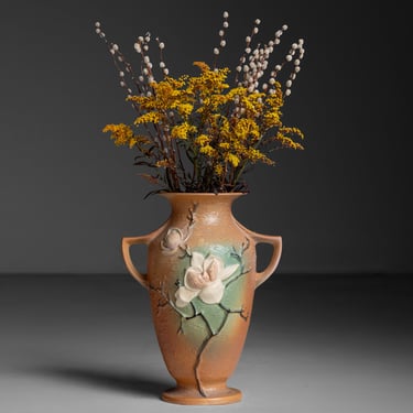 Roseville Magnolia Vase in Brown