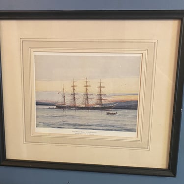 cj/ Jack Spurling Painting of Four-master Barque "California"