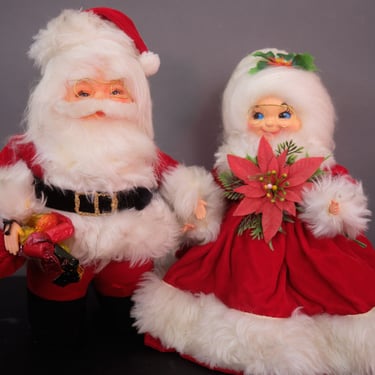 Vintage Mr and Mrs Santa Claus Christmas Figures Large 15