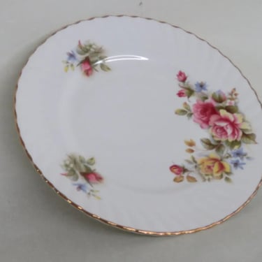 Rosina Queens England Bone China Floral Pink and Yellow Roses Plate 3684B