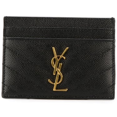 Saint Laurent Women Cassandre Leather Card Case