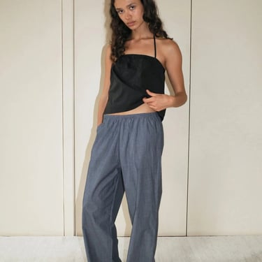 Ease Trouser in Blue Pinstripe - Deiji Studios