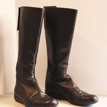 00s PRADA SPORT ロングブーツ ブラック Y2K Vibram PRADA Sport Line Technical Leather Y2K Flat | Backroom Clothing