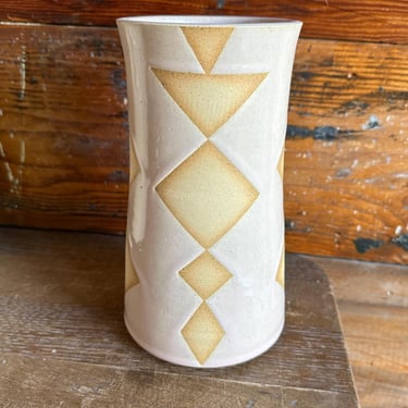 Vase - Soft Pink and Beige Geometrics 