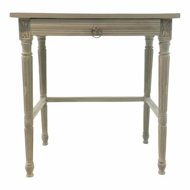 Currey & Co. French Country Style Lysanne Gray Wood End Table