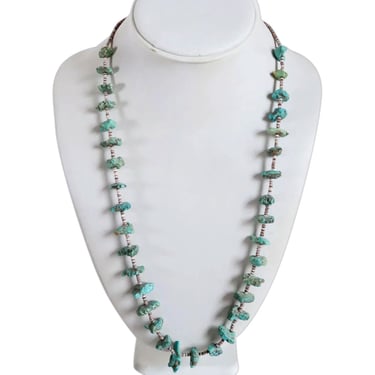 1960's Vintage Native American Santa Domingo Natural Nugget Turquoise Necklace 