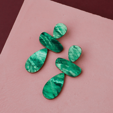 W & M - Ana Earrings Emerald