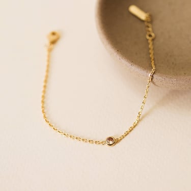 Solitaire Champagne Gemstone Bracelet