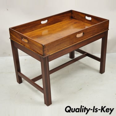 Antique English Georgian Mahogany Butler's Style Coffee Table with Dovetail