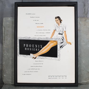 1950s Phoenix Hosiery Advertisement from Milwaukee, WI | UNFRAMED Vintage Advertising Page | Women's 1950s Fashion Ad 