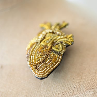 Pure Golden Heart Embroidered Pin