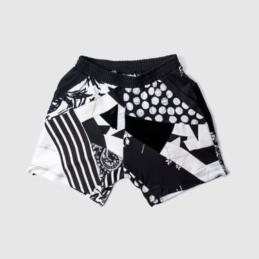 black + white 'all-over reroll' short