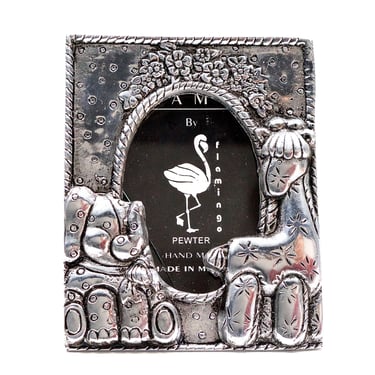 VINTAGE: Mexican Handmade Solid Pewter Frame - Baby Frame - Baby Boy Girl - Baby Shower - Gift - Handcrafted - SKU 25-B-00031939 
