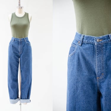 straight leg jeans | 90s plus size vintage L.L. Bean mid rise relaxed fit boyfriend mom jeans 36x32 