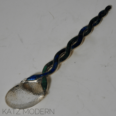 Hammered Enamel and Silver Spoon⁣
