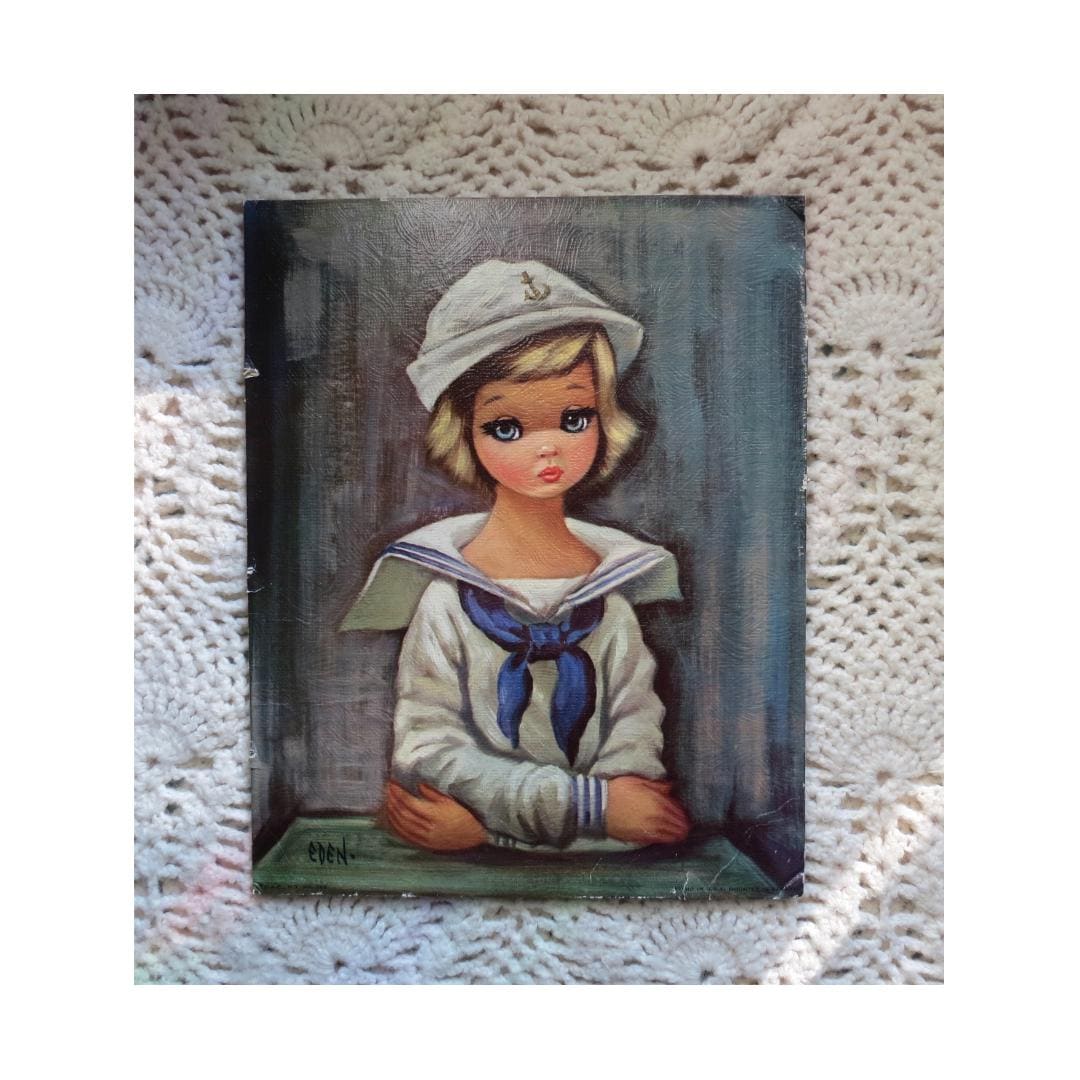 BIG EYES GIG ヴィンテージ レトロ 60s 絵 壁掛け アート Vintage Big Eyes Wall Decor, Eden Big Eyes, Vintage 1960s