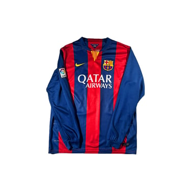Vintage Barcelona Soccer Jersey Long Sleeve Messi Nike Football 10