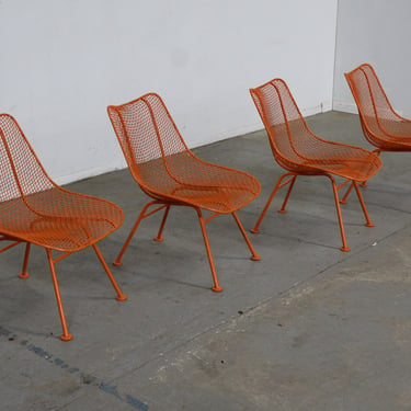 Set of 4 Mid Century Danish Modern Woodard Low Profile Sculptura Side Chairs 