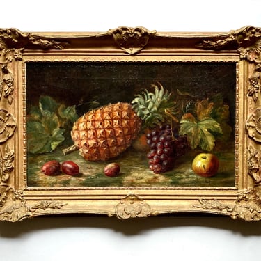 Fine Antique 19th C British Fruit Still Life Painting, Signed R. Macbeth Robert? 