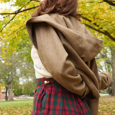 Wool Minimal Coat / United Colors of Benetton Jacket / large lapel and hood / Winter Jacket 