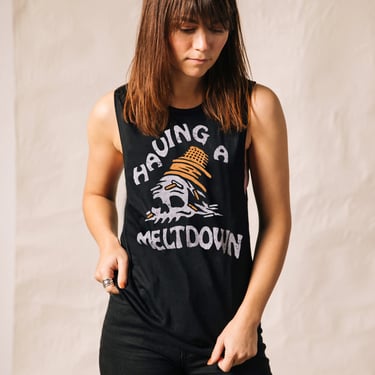 Having a Meltdown Ice Cream Cone Womens Muscle T shirt | Funny Ice Cream Shirt | Foodie Tshirt | Hipster | Dessert | Sprinkles | Tanktop 