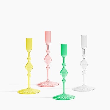 glass candlestick holder tall