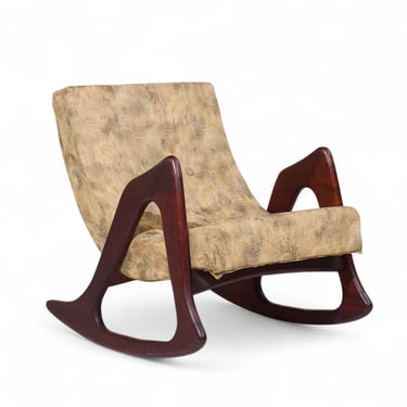 Adrian Pearsall for Craft Associates 812-CR Mid Century Walnut Rocking Lounge Chair - mcm 