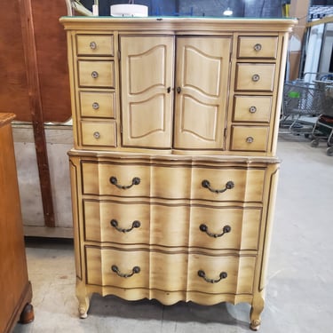 Vintage Davis Cabinet Co. 'Patina Blanc' Vertical Dresser