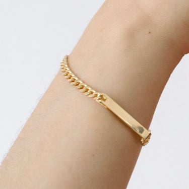 Saskia Diez Grand ID Narrow Bracelet - Gold Plated