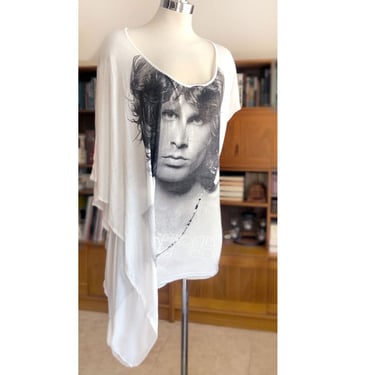 Vintage T Shirt Dress, Y2K, Jim Morrison The DOORS, ASYMMETRICAL House Of The Gods 1990's Bodycon Tunic Top Photo Rock tshirt 