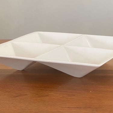 Vintage Arabia Kaj Franck White Origami Relish Dish 