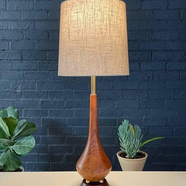 Mid-Century Modern Walnut & Brass Table Lamp, c.1960’s 