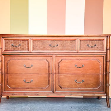 Handsome Faux Bamboo Oversized Dresser