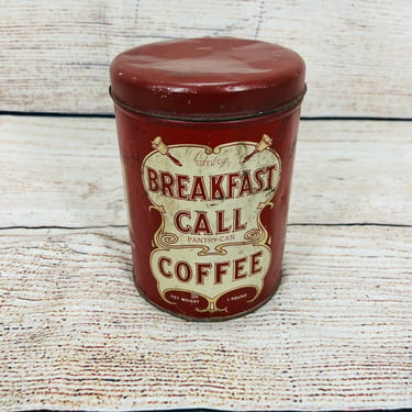 Vintage Breakfast Call Denver, CO. Coffee 1 LB. Advertising Old Tin Pantry Can