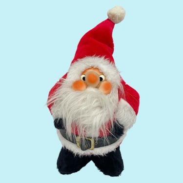 Vintage Santa Claus Plush Toy Retro 1980s Rennoc Corporation + Merry Christmas + Xmas Decoration + Ho Ho Ho + Holiday Decor + December Gift 