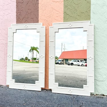 Pair of Palm Beach Style Faux Bamboo Mirrors