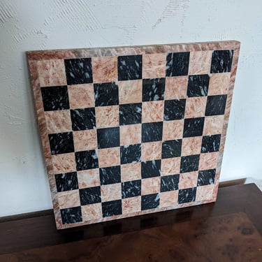 Pink and Black Marble Stone Chess Board 