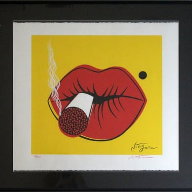 Niagara Hot Lips (Yellow) Signed Artist Proof Contemporary Giclee Framed 