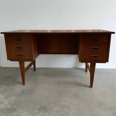 Danish Teak Desk with Rear Storage- #A1509